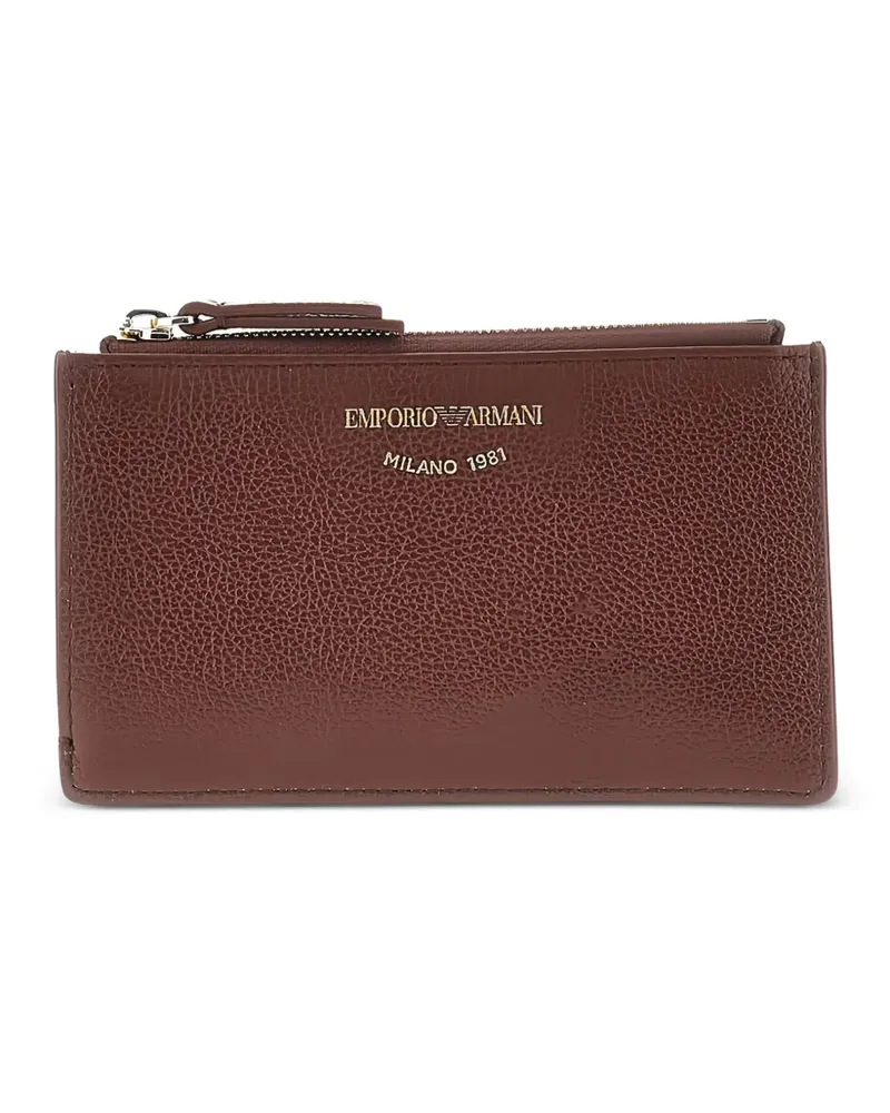 Emporio Armani Kartenetui aus gekörntem Leder - Rot Rot