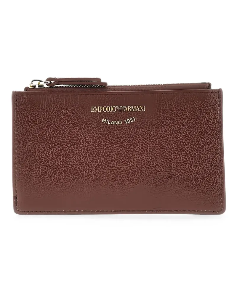 Emporio Armani pebbled-leather cardholder - Rot Rot
