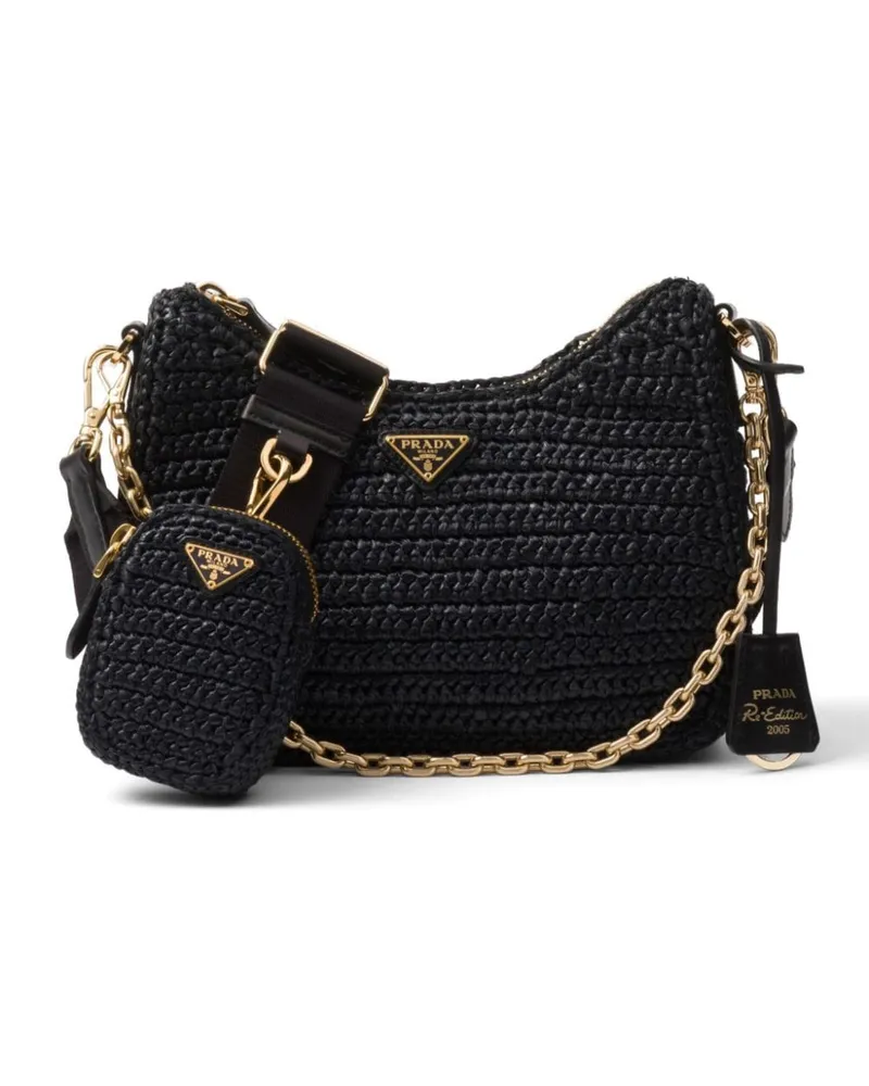 Prada Re-Edition Häkeltasche - Schwarz Schwarz