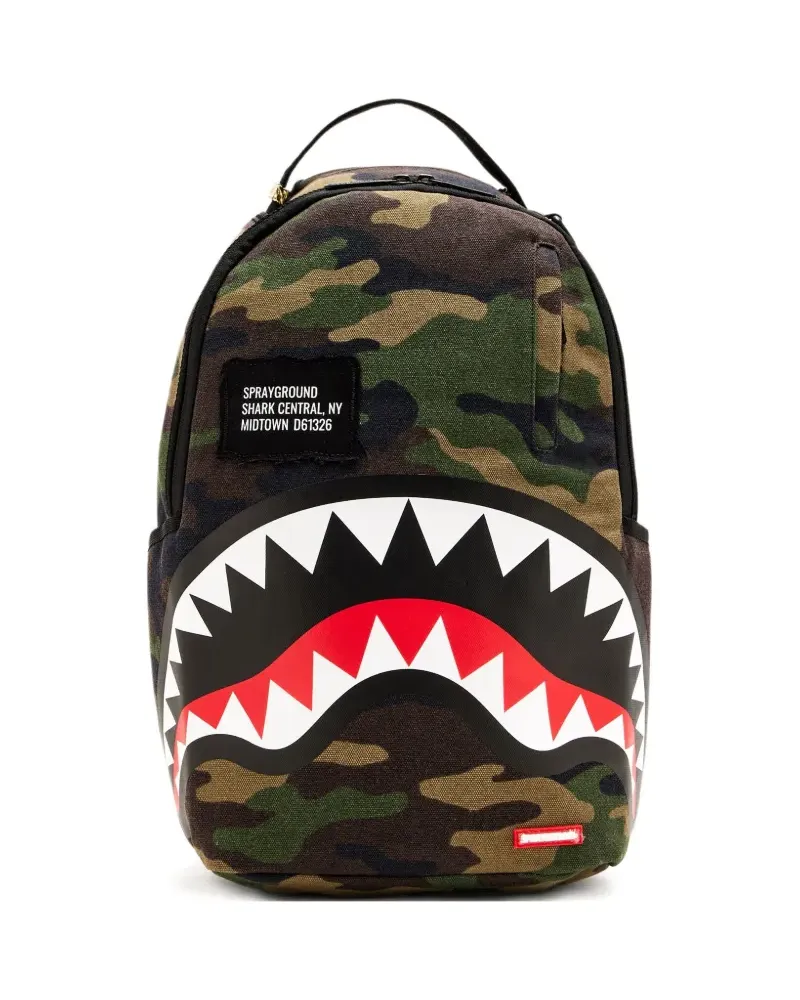 Sprayground Shark Central Camo Rucksack - Grün Grün