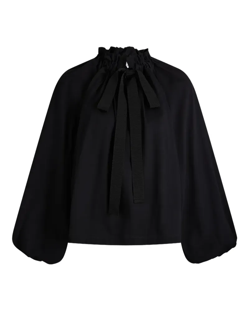 Patou Bluse mit Schleifenkragen - Schwarz Schwarz