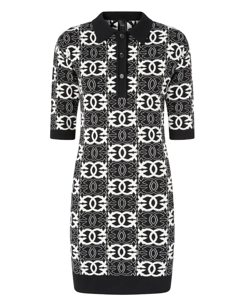 Pinko Polokragen-Kleid mit Logo-Print - Schwarz Schwarz