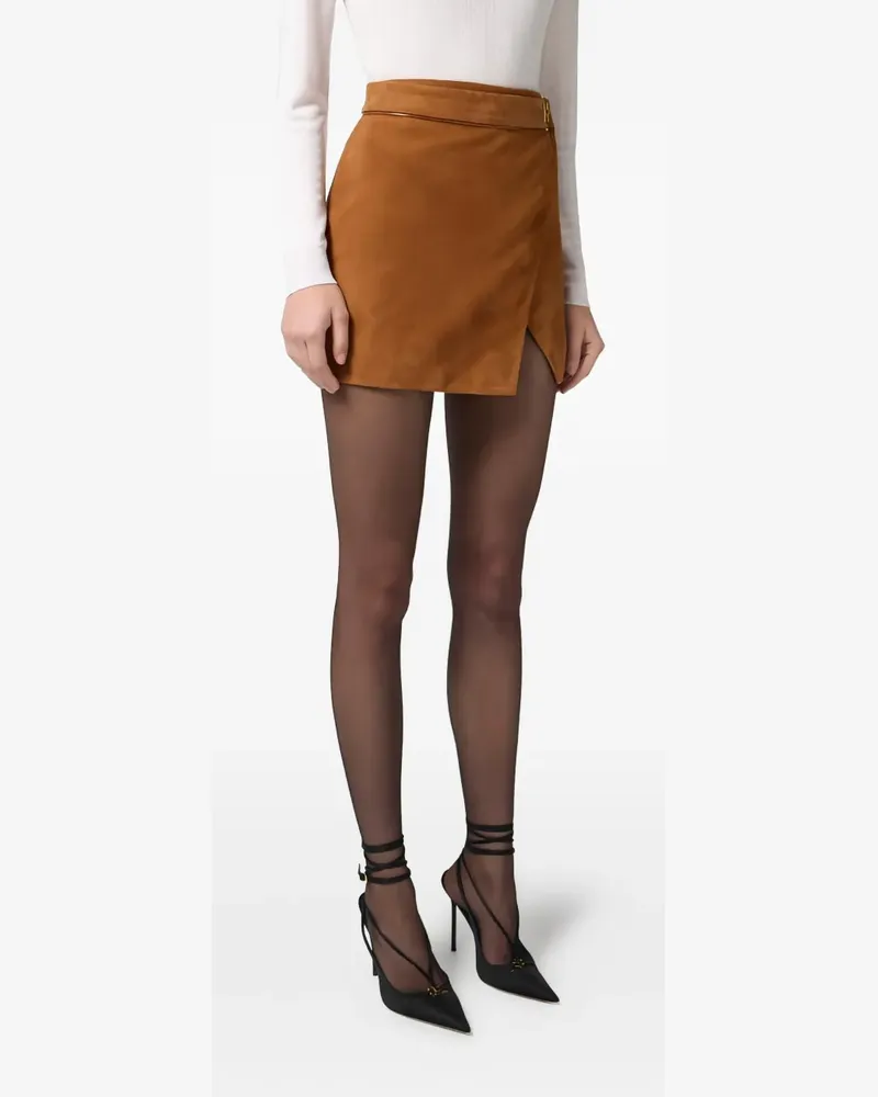Elisabetta Franchi Gewickelter Minirock aus Wildleder - Braun Braun