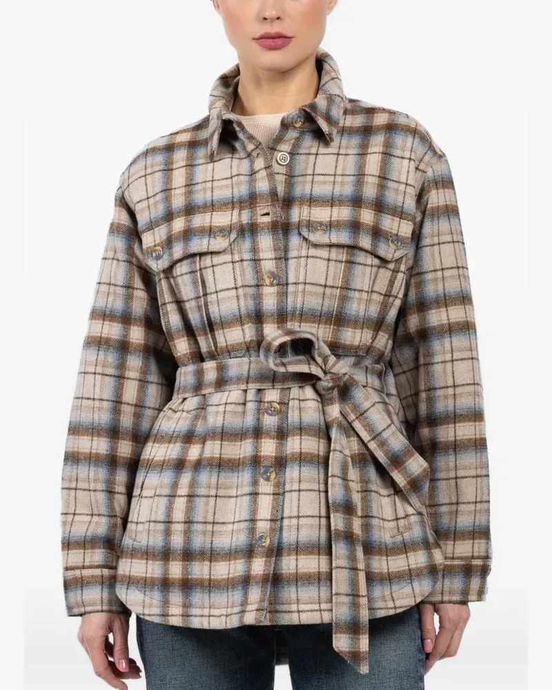 Veronica Beard Mikaela plaid jacket - Nude Nude