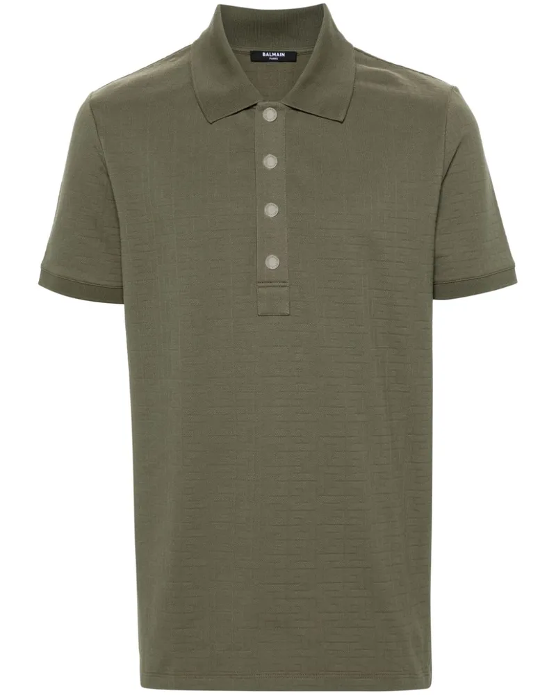 Balmain Poloshirt aus Jacquard - Grün Grün