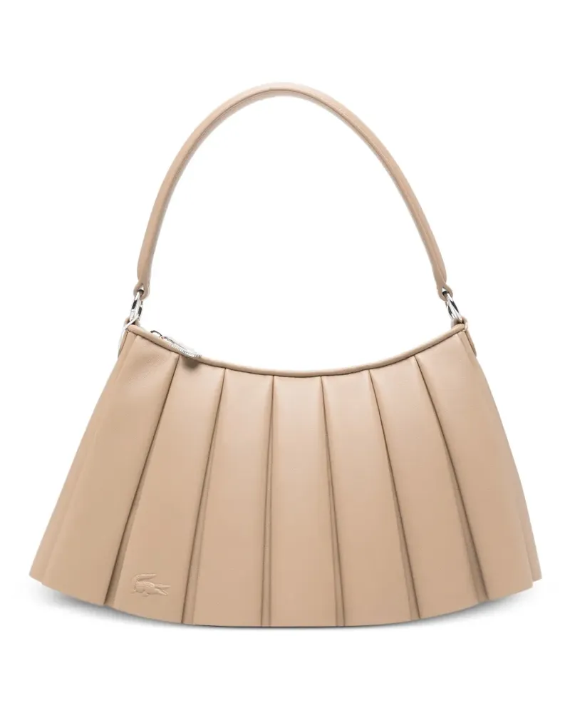 Lacoste medium Lenglen pleated shoulder bag - Nude Nude