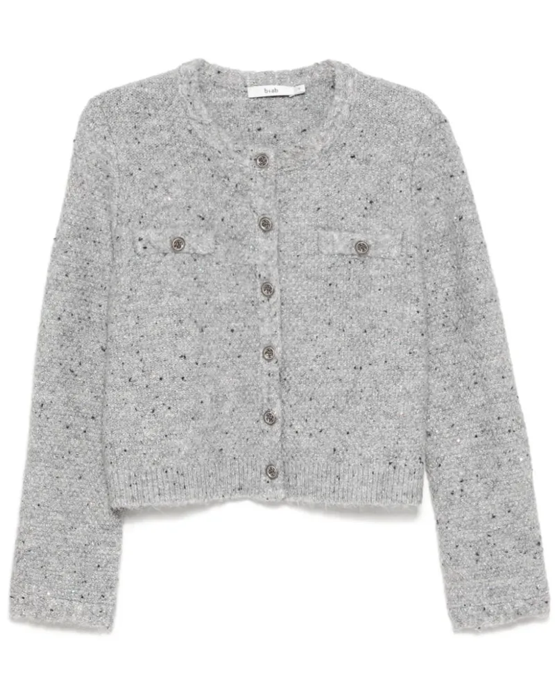 b+ab Cardigan mit Rundhalsausschnitt - Grau Grau