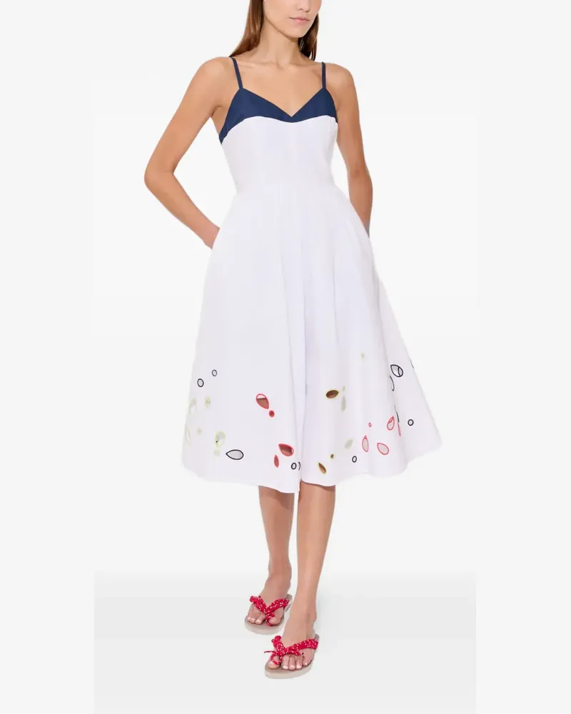 Rosie Assoulin The Undress Popeline-Kleid mit Lochstickerei - Weiß Weiß