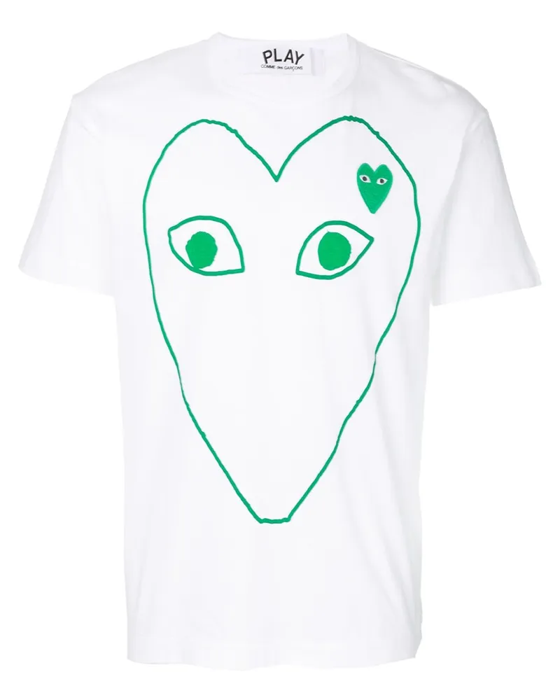 Comme des Garçons T-Shirt mit Herz-Print Weiß