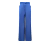 Satinhose mit geradem Bein - Blau