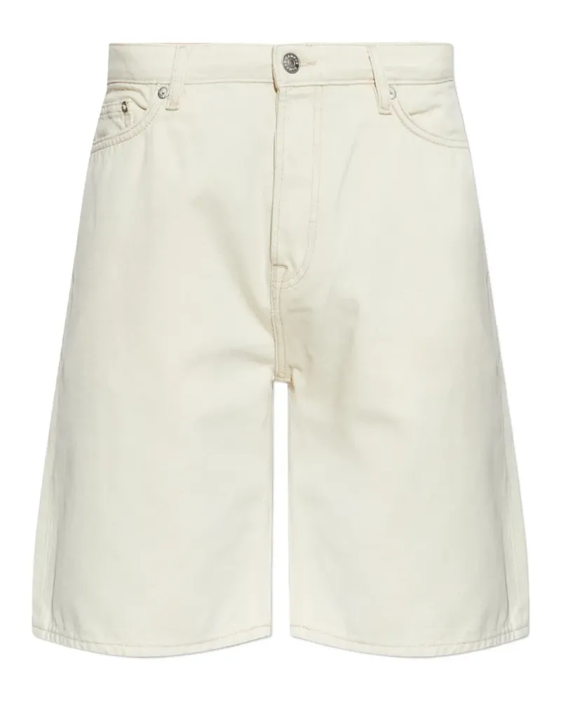 Samsøe & Samsøe Saeddie logo-patch denim shorts - Nude Nude