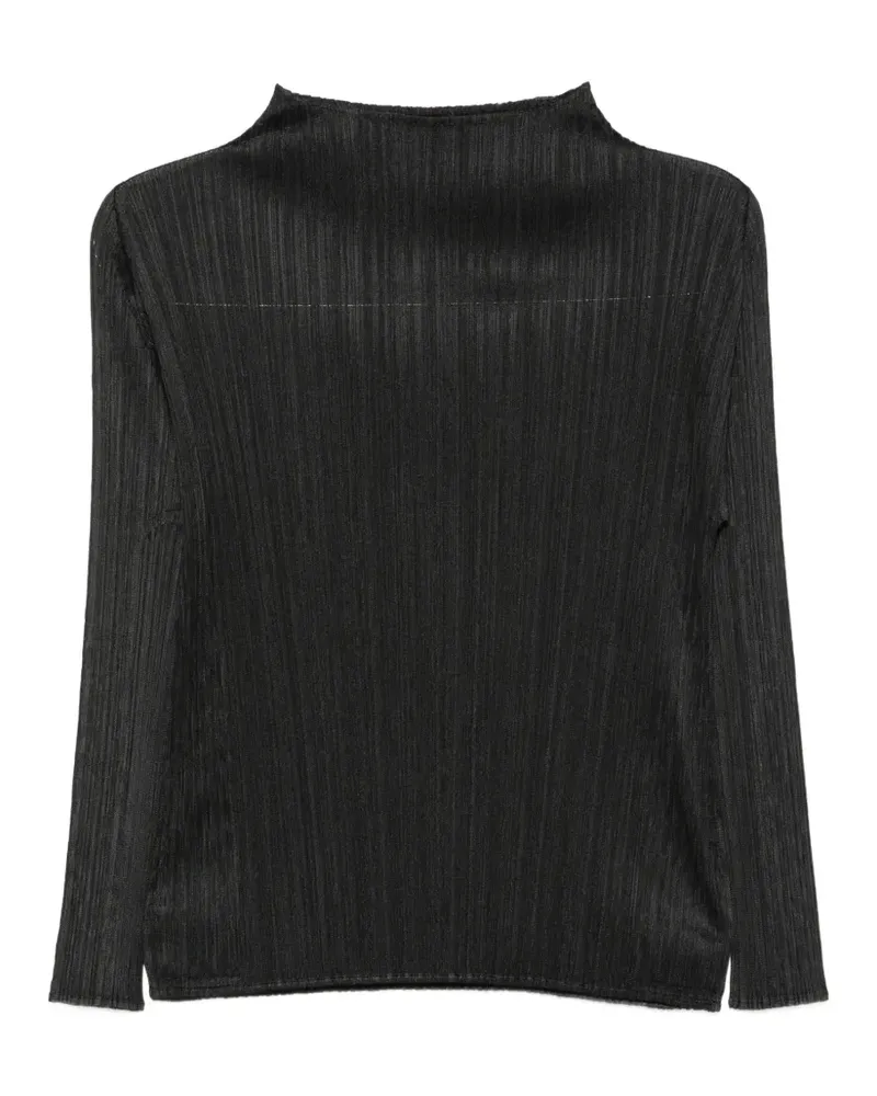 Issey Miyake pleated long-sleeve top - Schwarz Schwarz