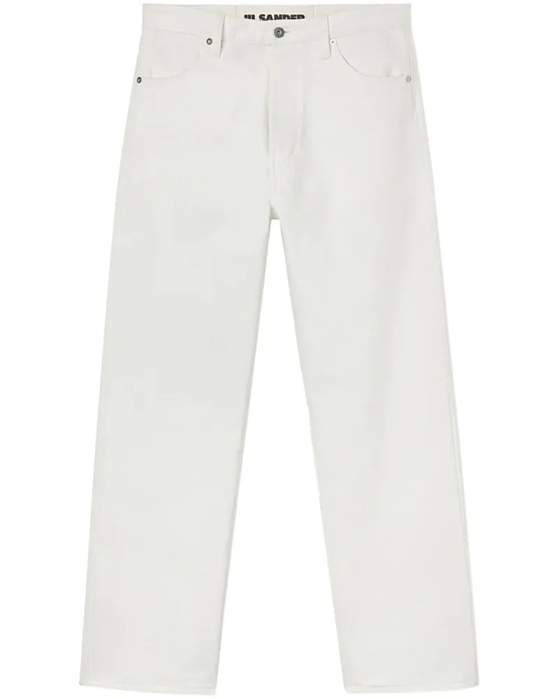 Jil Sander Halbhohe Straight-Leg-Jeans - Weiß Weiß