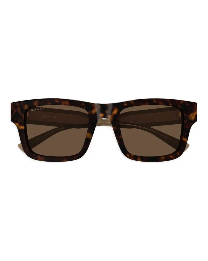 Gucci Sonnenbrille mit eckigem Gestell - Braun Braun