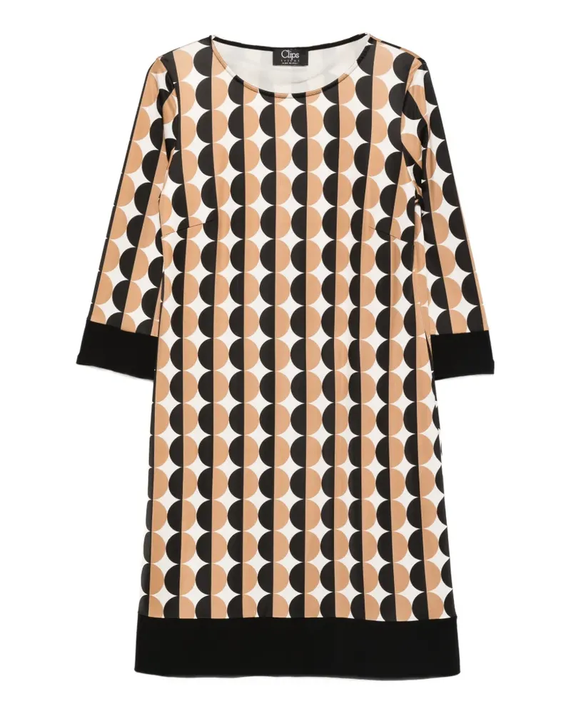 Clips Midikleid mit geometrischem Print - Nude Nude