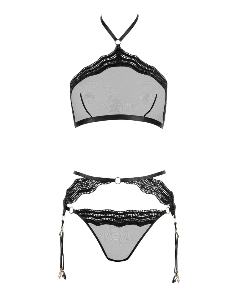 Aubade Naughty List Dessous mit Pailletten (3er-Set) - Schwarz Schwarz