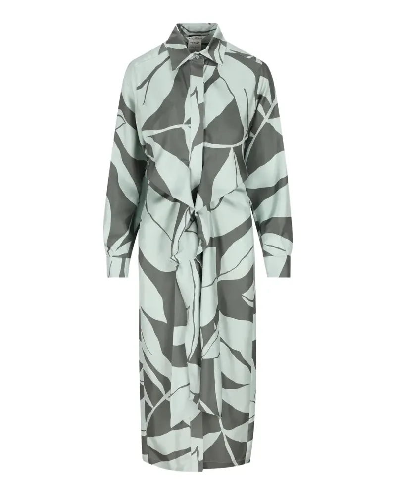 Max Mara Kleid mit Blumen-Print - Grün Grün