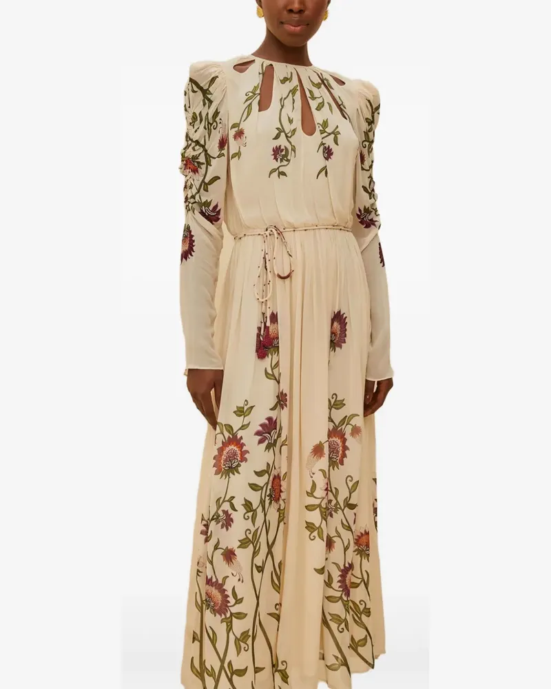 FARM Rio cut-out floral maxi dress - Nude Nude