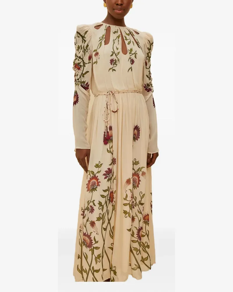 FARM Rio cut-out floral maxi dress - Nude Nude