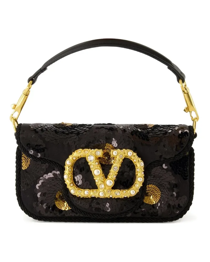 Valentino Garavani Locò sequinned shoulder bag - Schwarz Schwarz