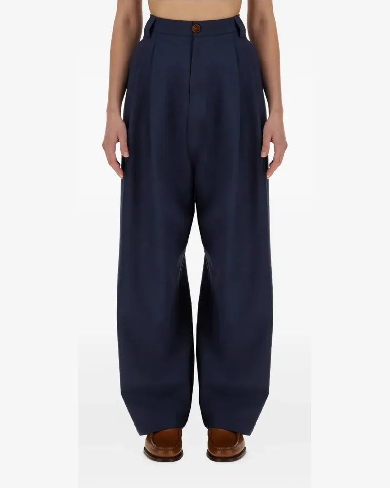 ALYSI Plissierte Hose - Blau Blau