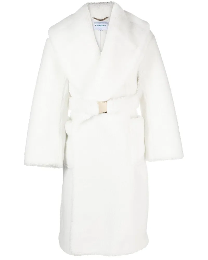 Casablanca Paris Mantel aus Faux Shearling - Weiß Weiß