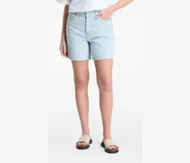 Jeans-Shorts mit Monogramm-Stickerei - Blau