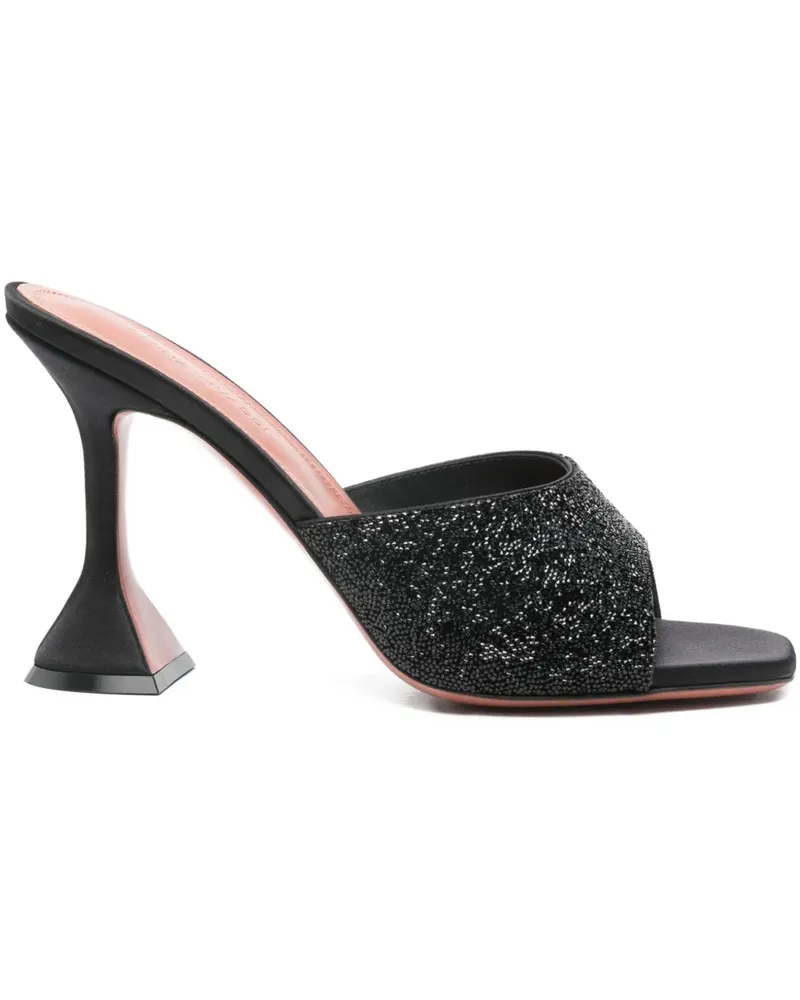 Amina Muaddi Lupita Mules 95mm - Schwarz Schwarz