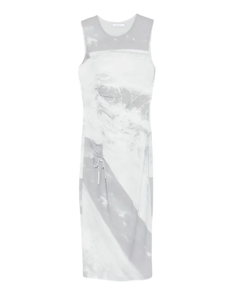 Patrizia Pepe Midi wave-print dress - Grau Grau