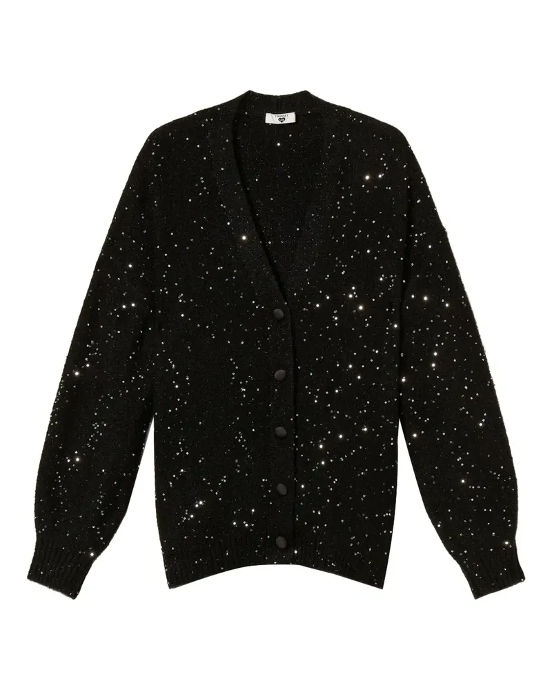 Twin-Set Cardigan mit Pailletten - Schwarz Schwarz