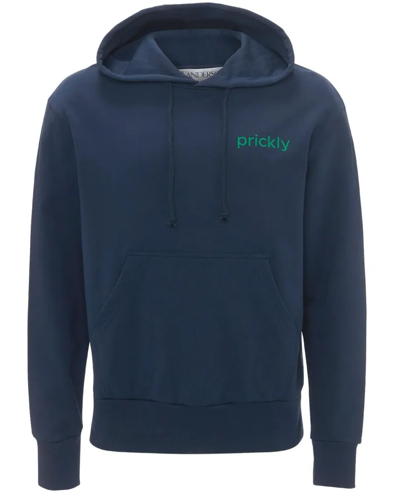 J.W.Anderson Prickly Hoodie mit Slogan-Print - Blau Blau