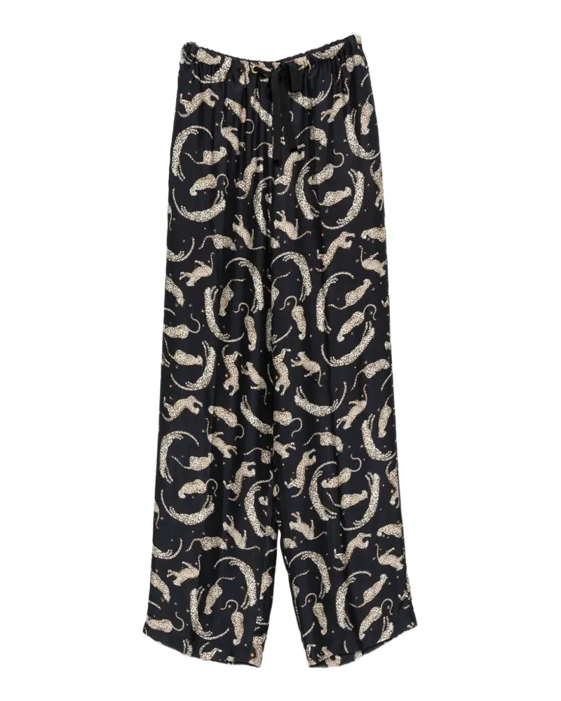 forte_forte Hose mit Leopardenprint - Blau Blau