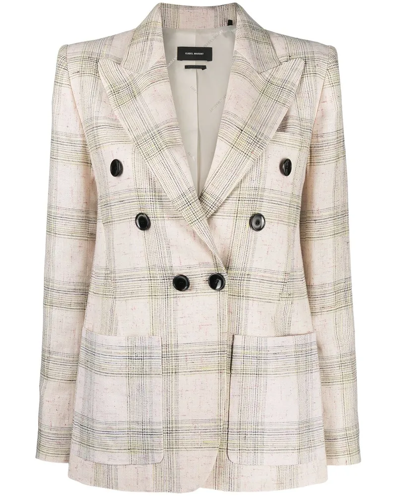 Isabel Marant Doppelreihiger Blazer mit Karomuster - Nude Nude