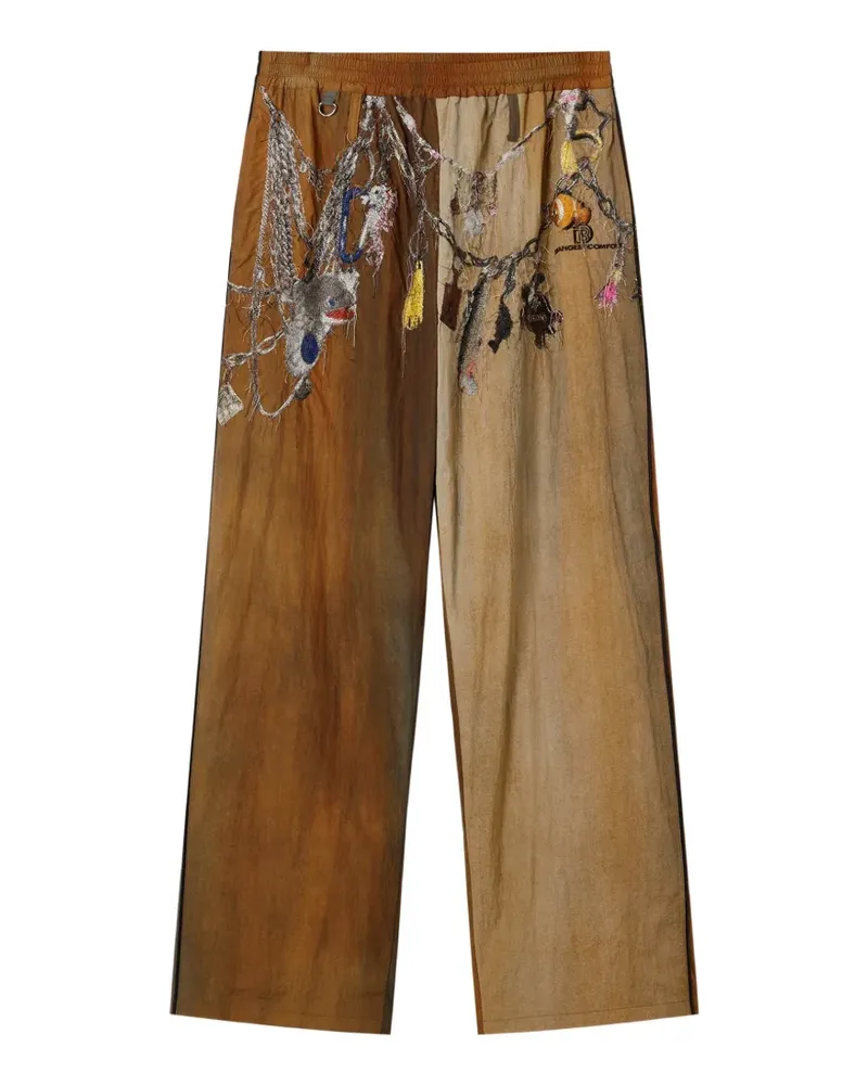 Doublet Bestickte Hose im Distressed-Look - Braun Braun