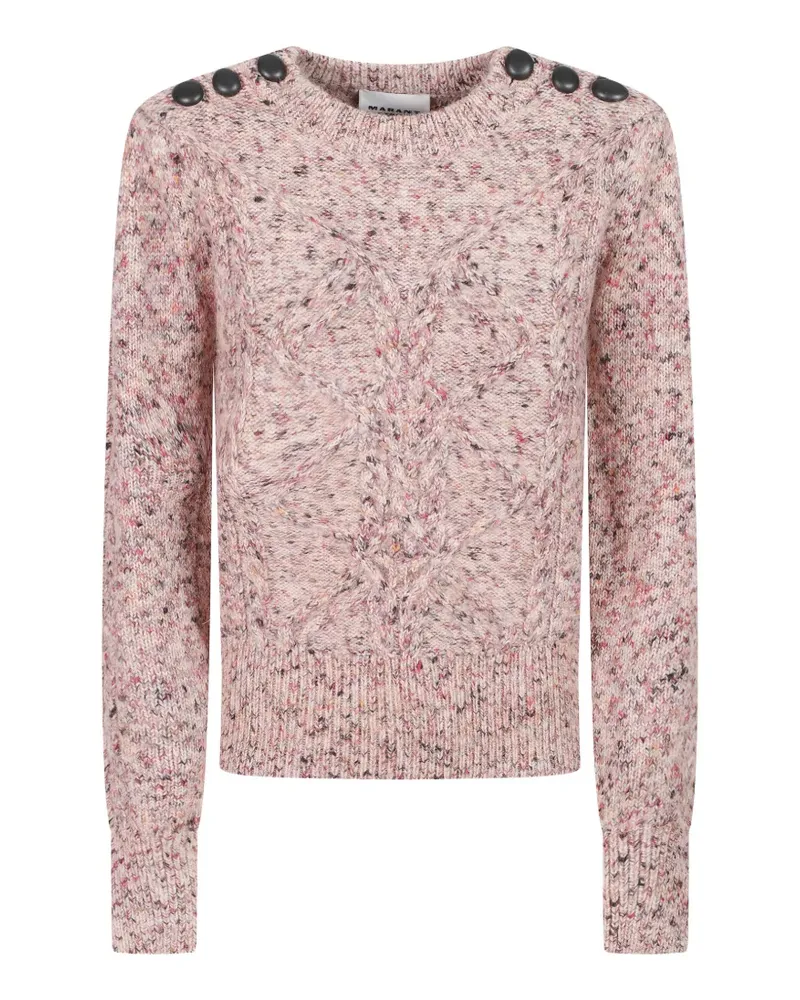 Isabel Marant cable-knit button-shoulder sweater - Rosa Rosa