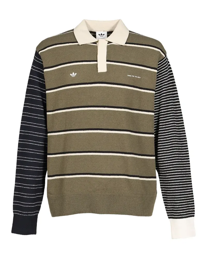 Song For The Mute xAdidas striped knitted polo shirt - Grün Grün