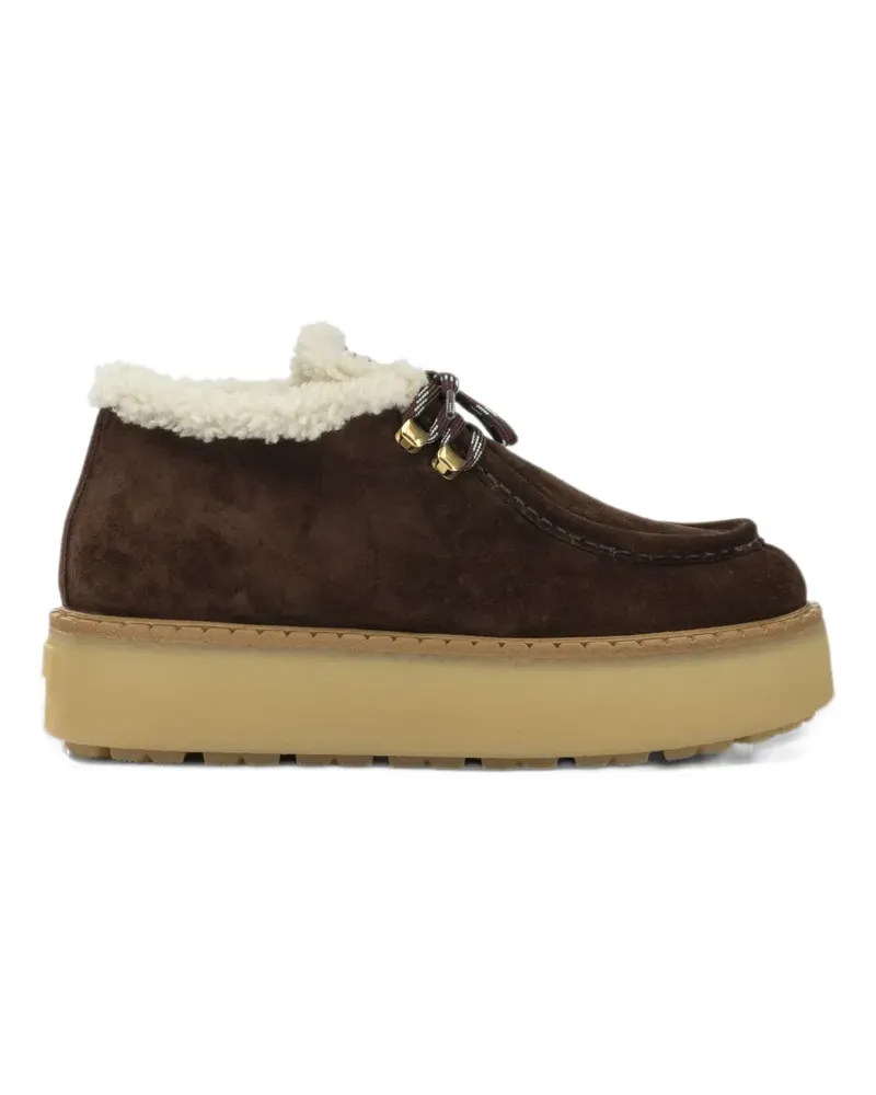 Prada shearling-lined suede booties - Braun Braun