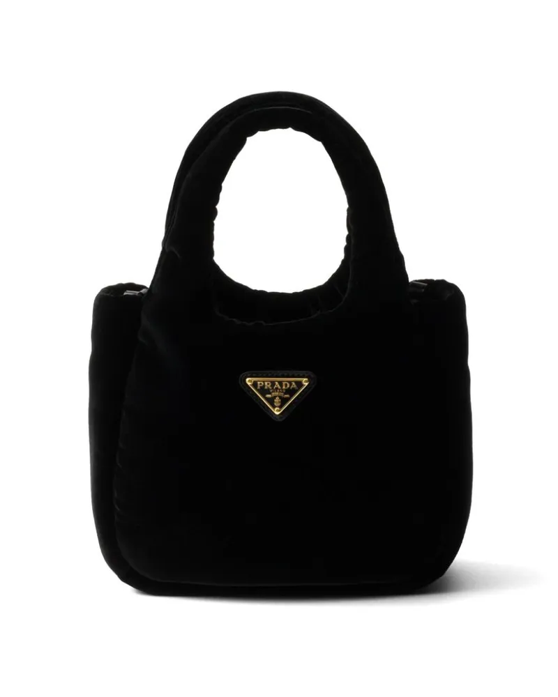 Prada Wattierte Mini-Tasche aus Samt - Schwarz Schwarz