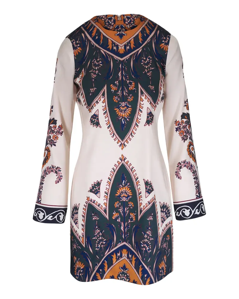 Veronica Beard Cromwell printed long-sleeve dress - Nude Nude
