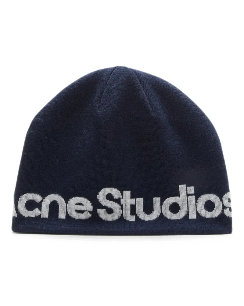 Acne Studios Beanie mit Intarsien-Logo - Blau Blau