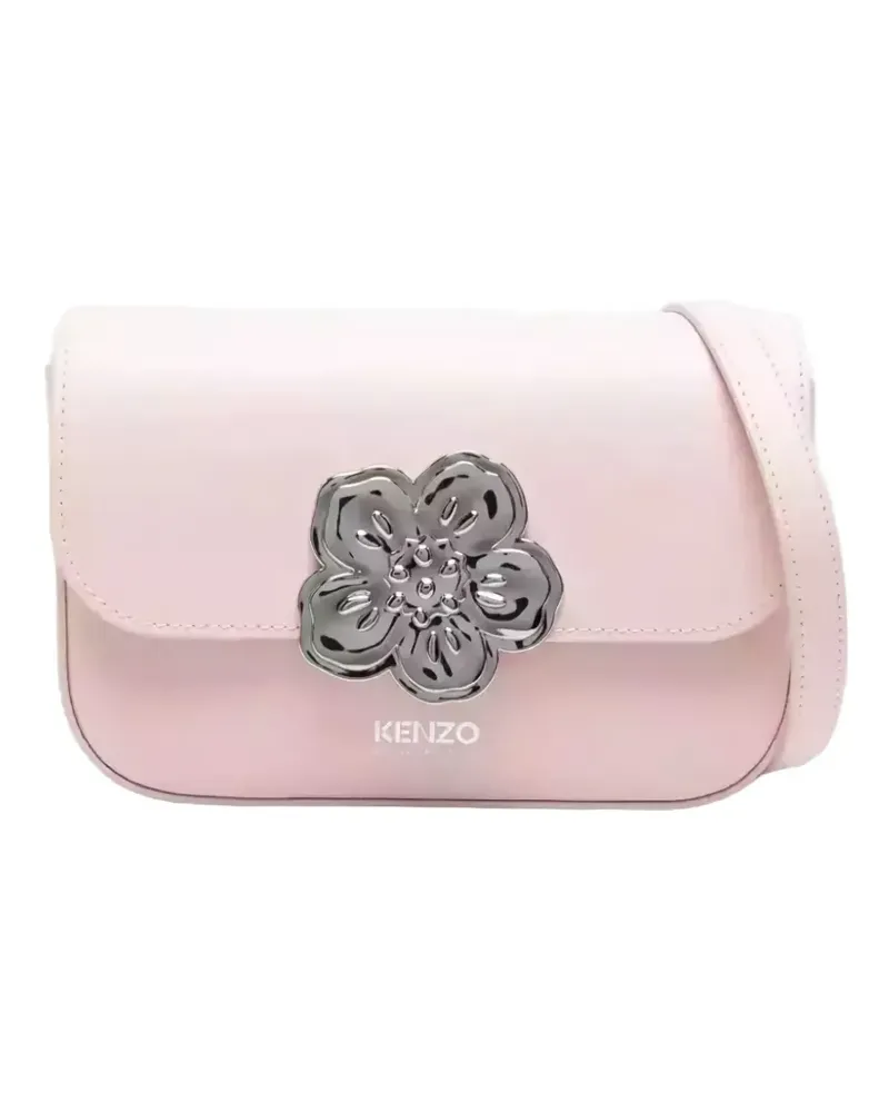 Kenzo flower-appliqué leather crossbody bag - Rosa Rosa