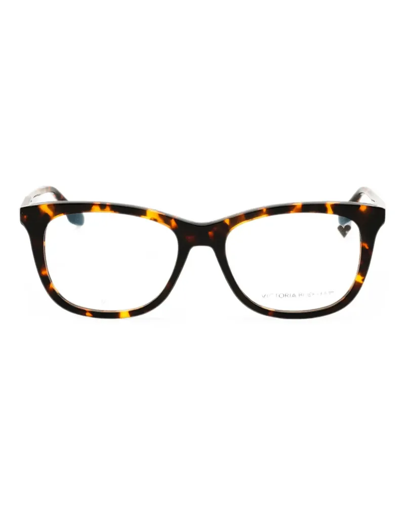 Victoria Beckham Eckige Brille mit Schildpattmuster - Braun Braun