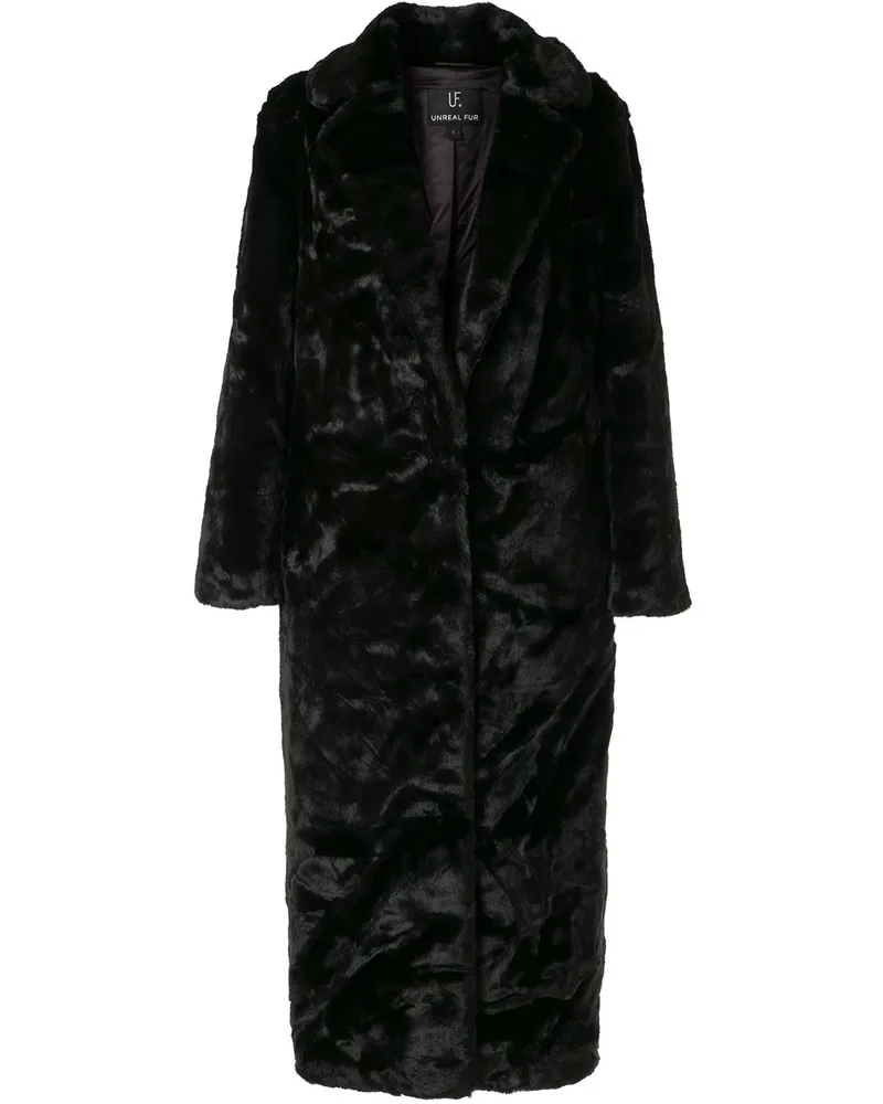 UNREAL FUR Mantel aus Faux Fur Schwarz