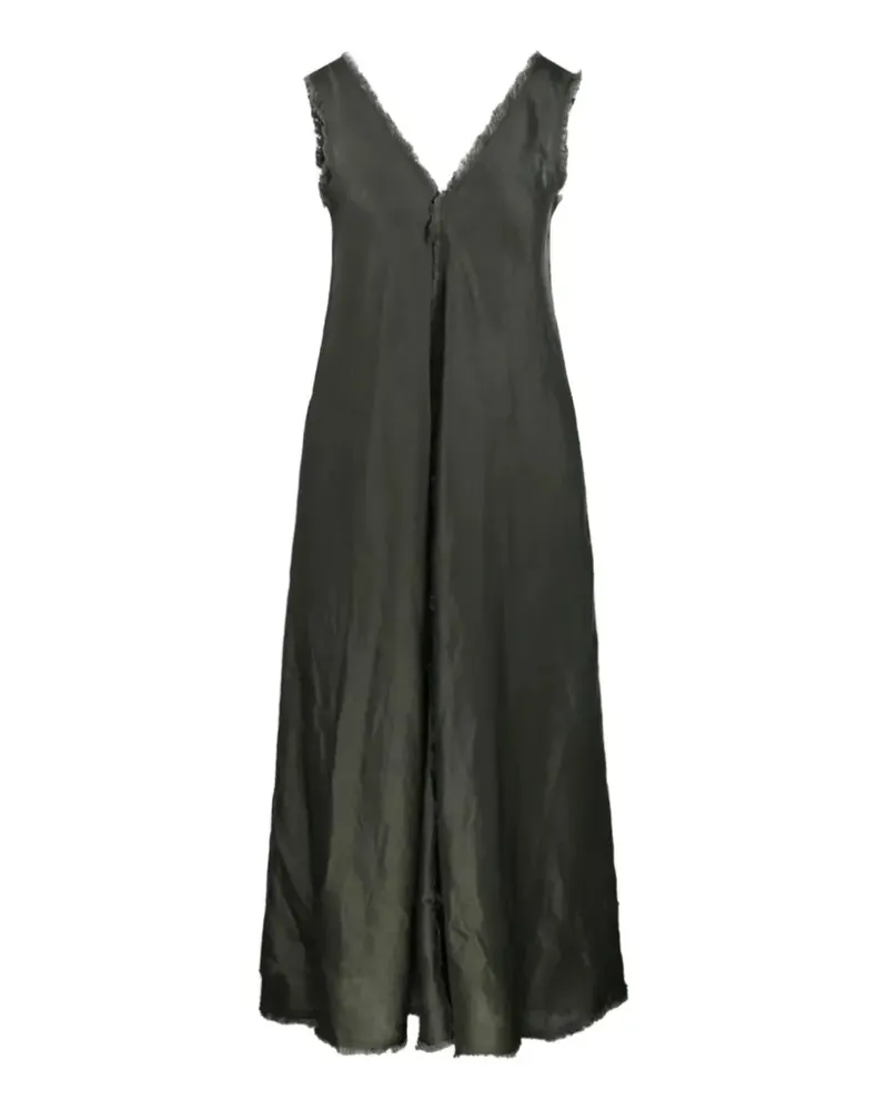P.A.R.O.S.H. P.A.R.O H. maxi frayed-edge crinkled dress - Grau Grau