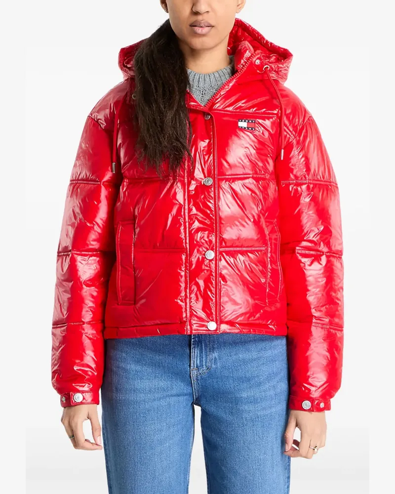 Tommy Hilfiger Gefütterte Jacke mit Glanzoptik - Rot Rot
