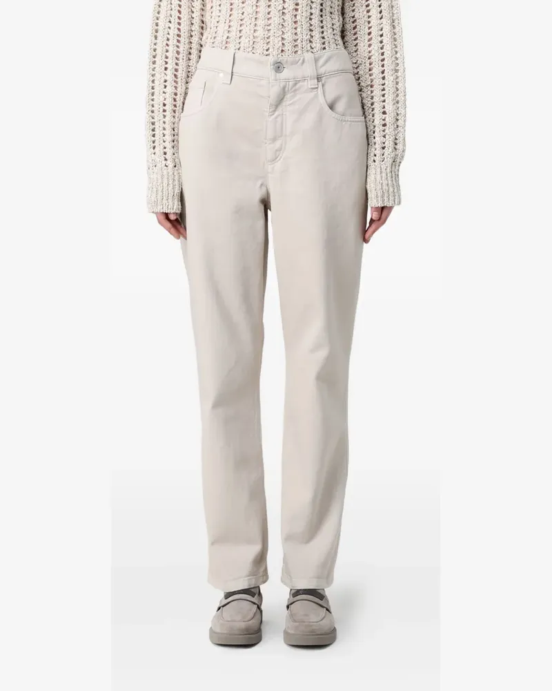Brunello Cucinelli Hose mit Logo-Patch - Nude Nude