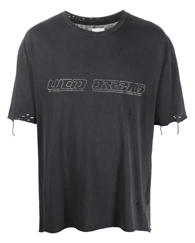 alchemist T-Shirt in Distressed-Optik - Schwarz Schwarz