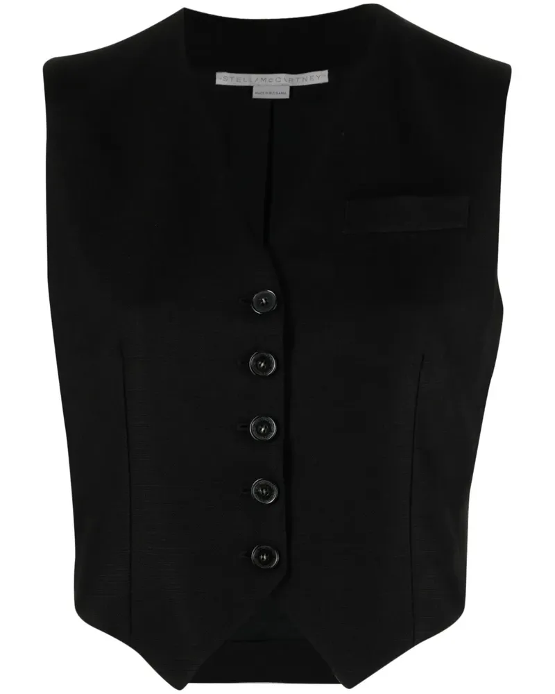 Stella McCartney Weste aus Canvas - Schwarz Schwarz