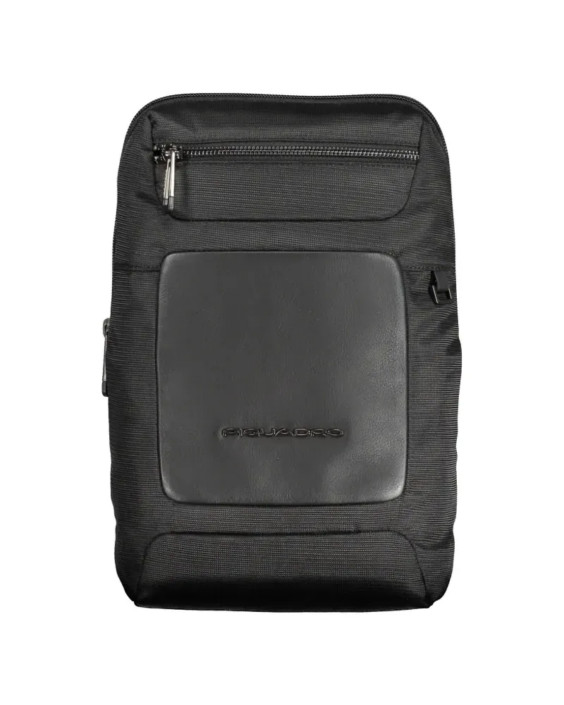 Piquadro leather-panelled mono-sling shoulder bag - Schwarz Schwarz