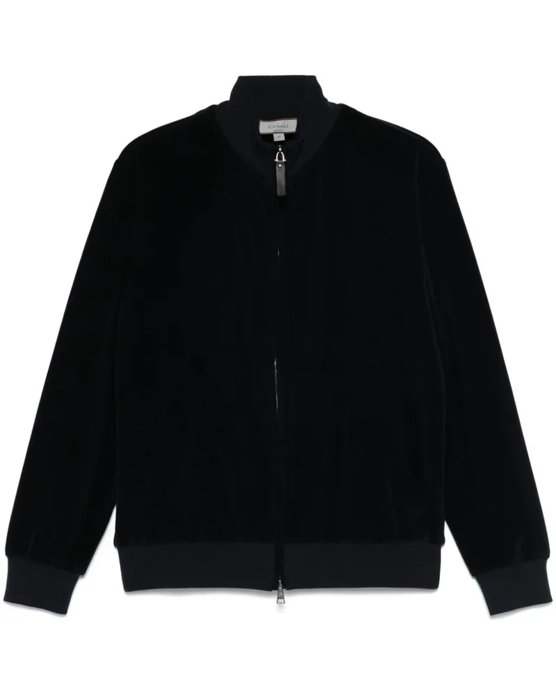 Canali Sweatshirt aus Samt - Blau Blau